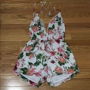 White floral romper